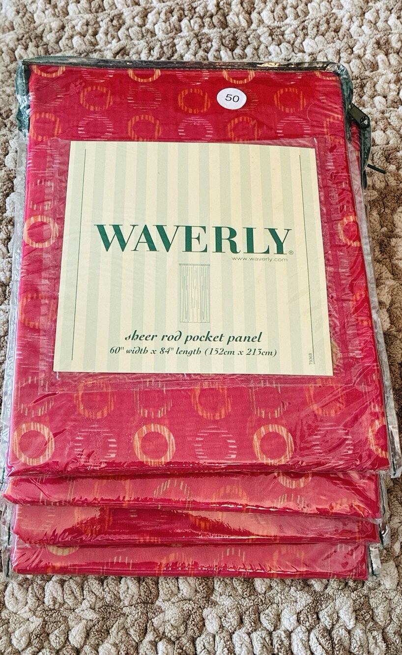 4 Waverly Columbus Circle Popsicle Rod Pocket Drapery Panel 100% Poly 60”X84”